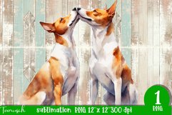 watercolor basenji sublimation PNG Product Image 1