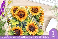 Sunflowers Garden mouse pad sublimation / watercolor design Product Image 1