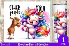 funny cartoon Unicorn 20 oz tumbler Sublimation Bundle Product Image 3