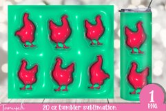 3d puff chicken sublimation tumbler, 3d inflate wrap Bundle Product Image 3