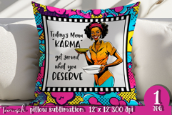 retro housewife funny woman pillow sublimation design JPG Product Image 1
