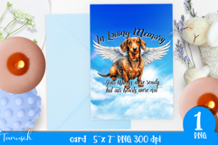 Memorial card dachshund dog angel wings SUBLIMATION pet loss Product Image 1