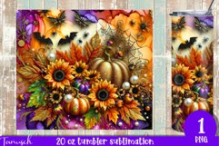funny FALL Pumpkin with Bow 20 oz Tumbler sublimation PNG Product Image 1