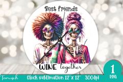 funny Mother&#039;s DAY Wine Wall Clock round Sublimation Product Image 1