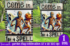 vintage Creepy sublimation Halloween Garden Flag PNG Product Image 1