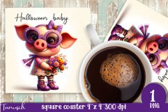 Halloween Animal square coaster sublimation PNG Product Image 6