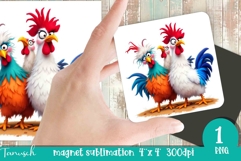 funny farm animals magnet sublimation PNG Product Image 1