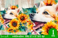 watercolor american eskimo sublimation PNG Product Image 1