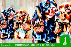 watercolor Cocker Spaniel dog sublimation PNG Product Image 1