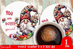cute gnome Round Coaster Sublimation PNG Product Image 1