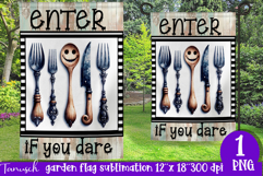 vintage Creepy sublimation Halloween Garden Flag PNG Product Image 1