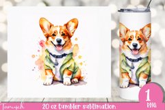 watercolor Cardigan Welsh Corgi 20 oz tumbler sublimation Product Image 1