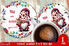 cute gnome Round Coaster Sublimation PNG Product Image 1
