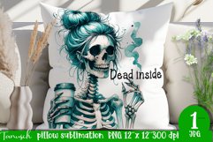 funny Wine pillow Sublimation / dead inside design Product Image 1
