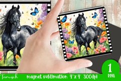 Watercolor horse memorial MAGNET sublimation PNG Product Image 1