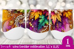 FALL Pumpkin &amp; Sunflowers Wine Tumbler sublimation bundle Product Image 24