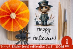 Creepy sublimation Halloween kitchen towel JPG Product Image 1