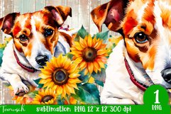 watercolor Jack Russel dog sublimation PNG Product Image 1