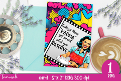 retro housewife funny woman card sublimation design PNG Product Image 1