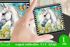 Watercolor horse memorial MAGNET sublimation PNG Product Image 1