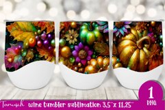 FALL Pumpkin &amp; Sunflowers Wine Tumbler sublimation bundle Product Image 25