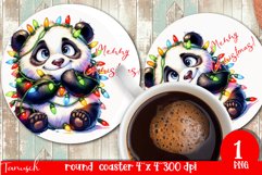funny christmas round coaster Sublimation PNG Product Image 1