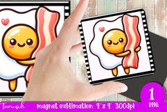 funny bacon and egg square coaster Sublimation PNG Product Image 1