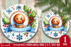 Christmas whimsical gingerbread ornament Sublimation PNG Product Image 1