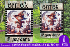 vintage Creepy sublimation Halloween Garden Flag PNG Product Image 1