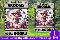 vintage Creepy sublimation Halloween Garden Flag PNG Product Image 1