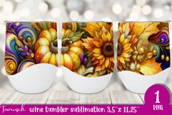 FALL Pumpkin &amp; Sunflowers Wine Tumbler sublimation bundle Product Image 26