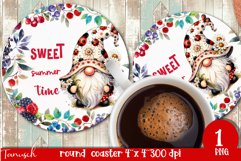 cute gnome Round Coaster Sublimation PNG Product Image 1