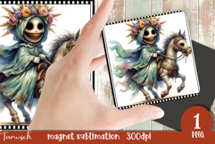 retro spooky Halloween MAGNET sublimation PNG Product Image 1