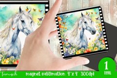 Watercolor horse memorial MAGNET sublimation PNG Product Image 1