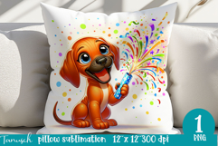 Happy Birthday pillow BALOON SUBLIMATION PNG Product Image 1