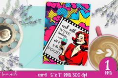 retro housewife funny woman card sublimation design PNG Product Image 1