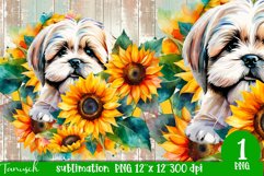 watercolor LHASA APSO sublimation PNG / dog design Product Image 1