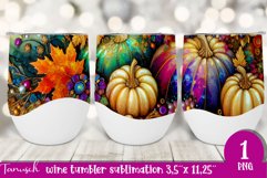 FALL Pumpkin &amp; Sunflowers Wine Tumbler sublimation bundle Product Image 27