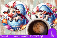 happy EASTER round coaster Sublimation hatching Egg bundle Product Image 10