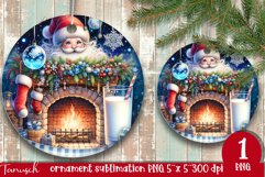 Christmas whimsical Santa ornament Sublimation PNG Product Image 1