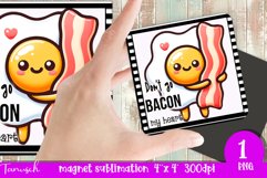funny bacon and egg square coaster Sublimation PNG Product Image 1