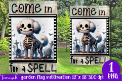 vintage Creepy sublimation Halloween Garden Flag PNG Product Image 1