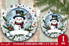 Christmas whimsical Snowman ornament Sublimation PNG Product Image 1