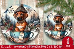 cute rustic Christmas dog ornament Sublimation / ridgeback Product Image 1