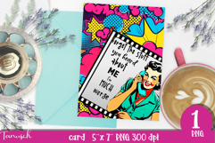 retro housewife funny woman card sublimation design PNG Product Image 1