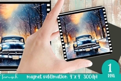 retro christmas magnet sublimation design PNG Product Image 1