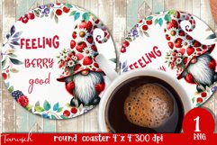 cute gnome Round Coaster Sublimation PNG Product Image 1