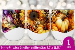 FALL Pumpkin &amp; Sunflowers Wine Tumbler sublimation bundle Product Image 28
