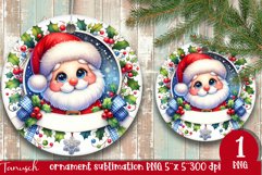 Christmas whimsical Santa ornament Sublimation PNG Product Image 1