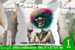 funny Wine pillow Sublimation / dead inside design Product Image 1
